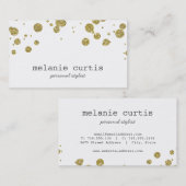 Glam Gold Glitter Confetti Stippen Visitekaartje (Voorkant / Achterkant)