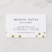 Glam Gold Glitter Confetti Stippen Visitekaartje (Achterkant)