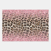 Glam Gold Glitter Cream Leopard Glitter Inpakpapier Vel (Voorkant 3)