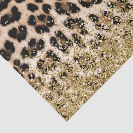 Glam Gold Glitter Cream Leopard Glitter Tissuepapier (Detail)