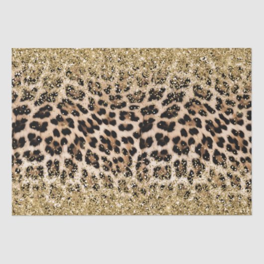 Glam Gold Glitter Cream Leopard Glitter Tissuepapier (Voorkant)