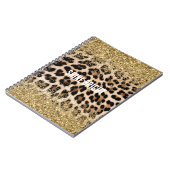 Glam Gold Glitter Cream Luipaard Print Notitieboek (Linkerzijde)