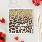 Glam Gold Glitter Cream Luipaard Print Servet (Insitu)