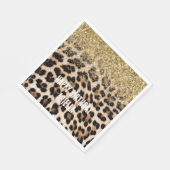 Glam Gold Glitter Cream Luipaard Print Servet (Hoek)