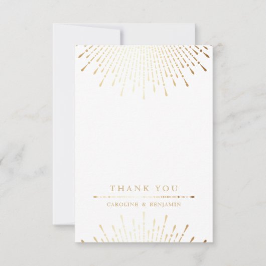 Glam gold glitter deco vintage bruiloft bedankt (Voorkant)