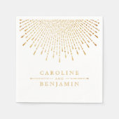 Glam gold glitter deco vintage bruiloft monogram servetten (Voorkant)