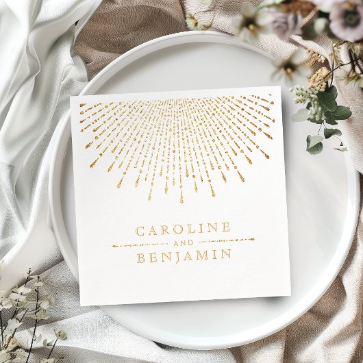 Glam gold glitter deco vintage bruiloft monogram servetten
