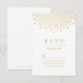 Glam gold glitter deco vintage bruiloft RSVP (Voorkant / Achterkant)