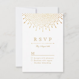 Glam gold glitter deco vintage bruiloft RSVP