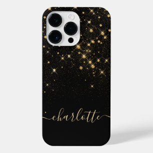 Glam Gold Glitter Diamond Sparkle Elegant iPhone 14 Pro Max Hoesje