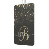 Glam Gold Glitter Diamond Sparkle Elegant Monogram Luchtverfrisser (Links)