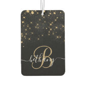 Glam Gold Glitter Diamond Sparkle Elegant Monogram Luchtverfrisser (Achterkant)