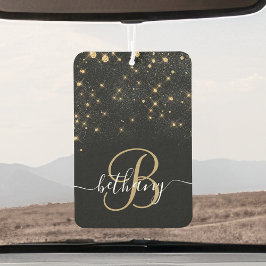 Glam Gold Glitter Diamond Sparkle Elegant Monogram Luchtverfrisser