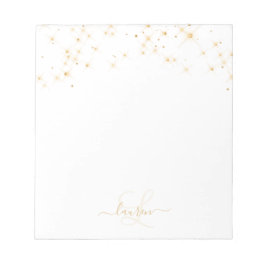 Glam Gold Glitter Diamond Sparkle Elegant Monogram Notitieblok