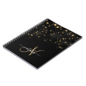 Glam Gold Glitter Diamond Sparkle Elegant Monogram Notitieboek (Linkerzijde)