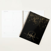 Glam Gold Glitter Diamond Sparkle Elegant Monogram Planner (Display)
