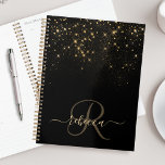 Glam Gold Glitter Diamond Sparkle Elegant Monogram Planner<br><div class="desc">Creëer uw eigen gepersonaliseerde zwarte en gouden diamantsparkle planner met uw eigen monogram en naam.</div>