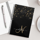 Glam Gold Glitter Diamond Sparkle Elegant Monogram Planner