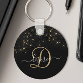 Glam Gold Glitter Diamond Sparkle Elegant Monogram Sleutelhanger