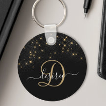 Glam Gold Glitter Diamond Sparkle Elegant Monogram
