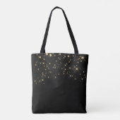 Glam Gold Glitter Diamond Sparkle Elegant Monogram Tote Bag (Achterkant)