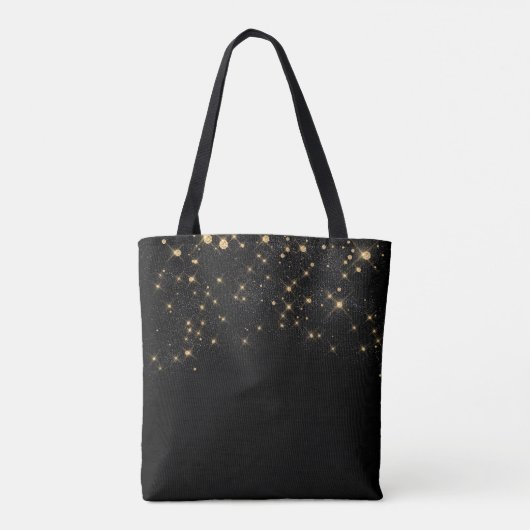 Glam Gold Glitter Diamond Sparkle Elegant Monogram Tote Bag (Achterkant)