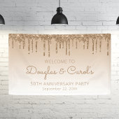 Glam Gold Glitter Drip 50th jubileumfeest Spandoek