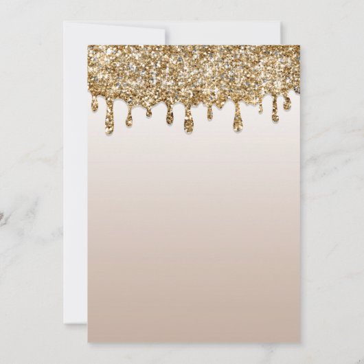 Glam Gold Glitter Drip Quinceañera 15 Verjaardag Kaart (Achterkant)