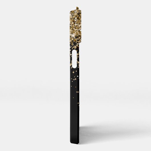 Glam Gold Glitter Elegant Monogram iPhone Hoesje (Rechterkant)