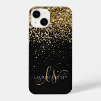 Glam Gold Glitter Elegant Monogram