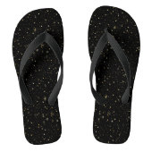 Glam gold glitter en sparkles op zwart afbeelding teenslippers (Voetbed)
