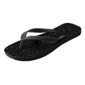 Glam gold glitter en sparkles op zwart afbeelding teenslippers (Schuin)