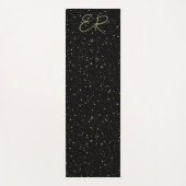 Glam gold glitter en sparkles op zwart afbeelding yogamat (Voorkant)