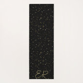 Glam gold glitter en sparkles op zwart afbeelding yogamat (Achterkant)
