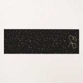 Glam gold glitter en sparkles op zwart afbeelding yogamat (Voorkant (horizontaal))