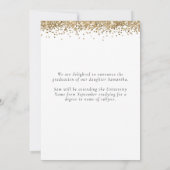Glam Gold Glitter Foto 2024 Afstuderen Aankondiging (Achterkant)