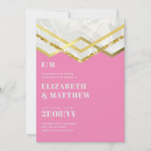 Glam Gold Glitter Girly Wedding Noite Deco Design (Voorkant)