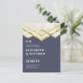 Glam Gold Glitter Girly Wedding Noite Deco Design Briefkaart (Staand voorkant)