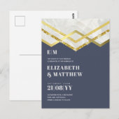 Glam Gold Glitter Girly Wedding Noite Deco Design Briefkaart (Voorkant / Achterkant)