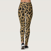 Glam Gold Glitter Glad Luipaard Patroon Leggings (Achterkant)