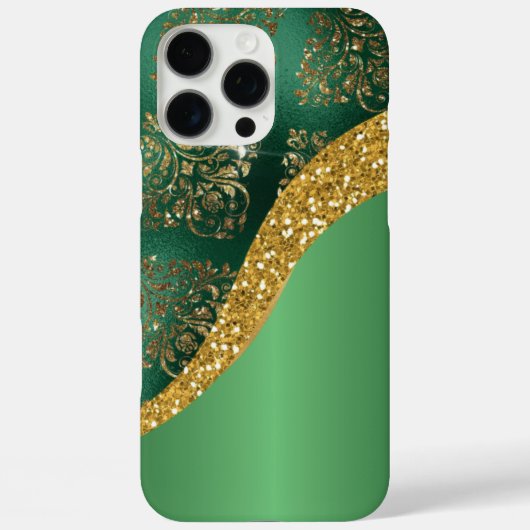 Glam Gold Glitter Green Metallic Case-Mate iPhone Case (Achterkant)