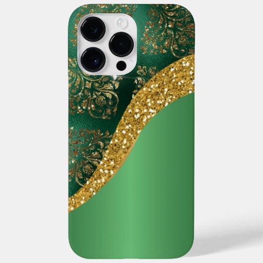 Glam Gold Glitter Green Metallic Case-Mate iPhone Case (Achterkant)