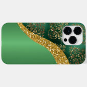 Glam Gold Glitter Green Metallic Case-Mate iPhone Case (Achterkant (horizontaal))