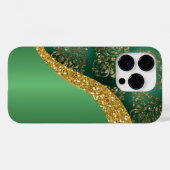 Glam Gold Glitter Green Metallic Case-Mate iPhone Case (Achterkant (horizontaal))