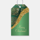 Glam Gold Glitter Green Metallic Feestelijk Cadeaulabel (Voorkant)