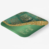 Glam Gold Glitter Green Metallic Feestelijk Papieren Bordje (Gebogen)
