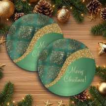 Glam Gold Glitter Green Metallic Feestelijk