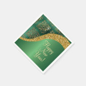 Glam Gold Glitter Green Metallic Feestelijk Servet (Hoek)
