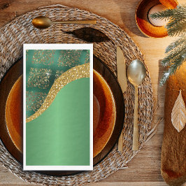 Glam Gold Glitter Green Metallic Feestelijk Servet