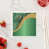 Glam Gold Glitter Green Metallic Wedding Servet (Insitu)